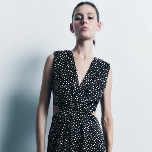 Zara long polkadot jumpsuit NWT - Picture 2 of 5